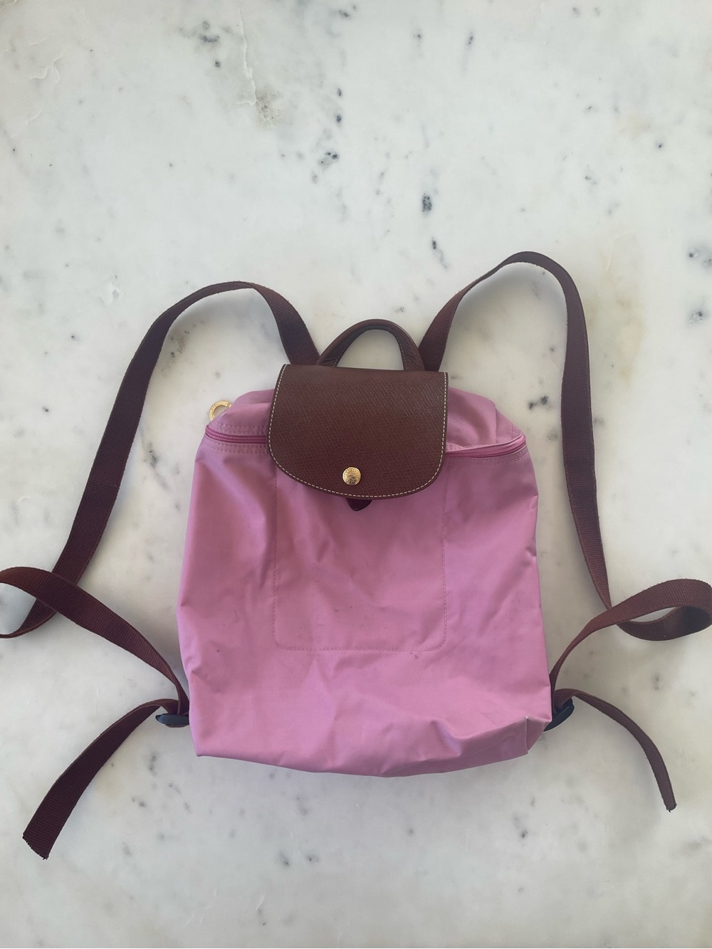 Longchamp Le Pliage Original Backpack in Pink Canvas